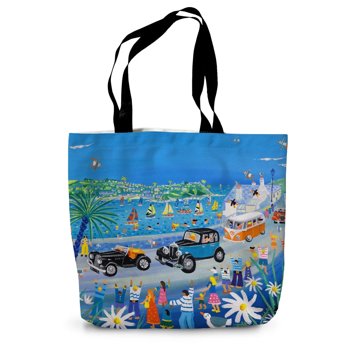 Summer Fun at the Fowey Car Parade by John Dyer. Canvas Tote Bag - Image 2