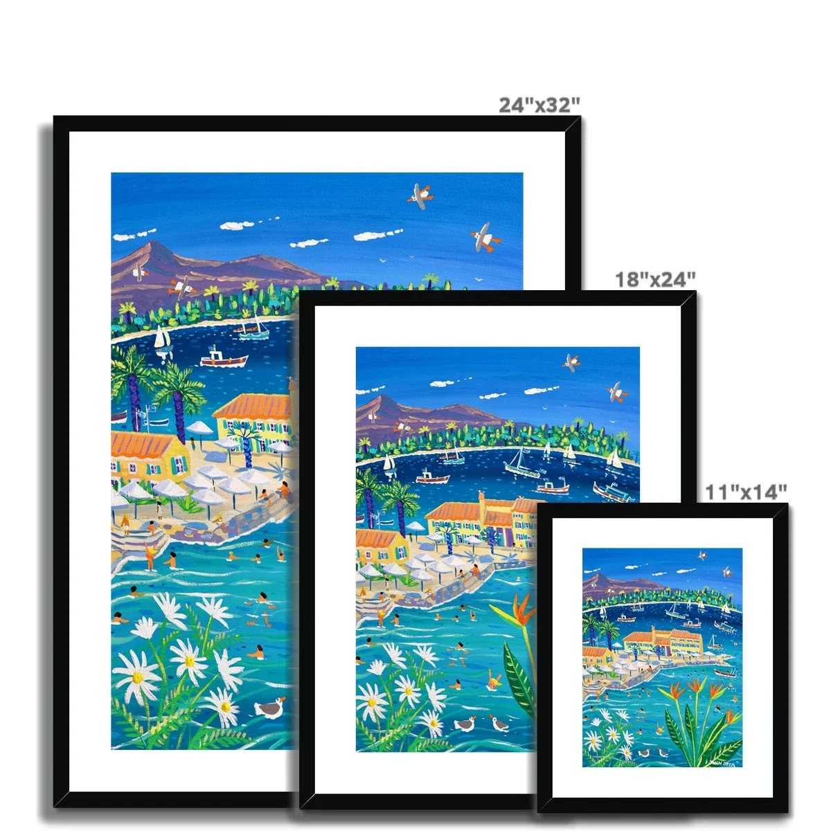John Dyer Greece Artwork. Framed Open Edition Art Print. 'Sun-Drenched Days, Faliraki, Corfu Town, Greece' Greek Art Gallery - Image 11
