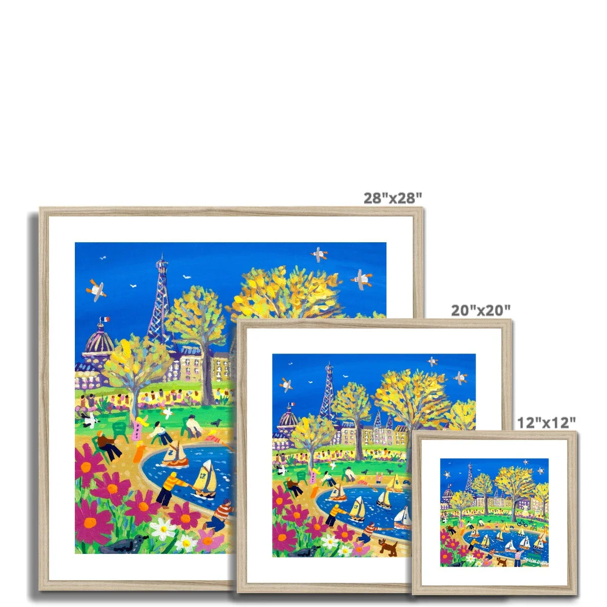John Dyer Framed Open Edition City Fine Art Print. 'Sunday Afternoon in the Park, Paris, France'. French Art Gallery - Image 6