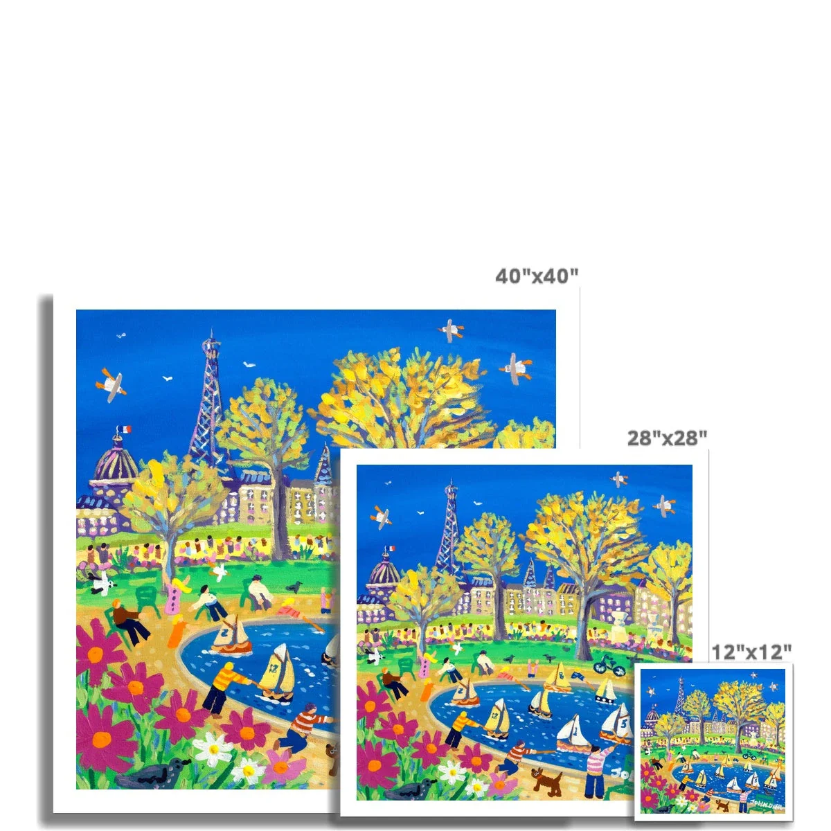 John Dyer Fine Art Print. Open Edition Paris Art Print. 'Sunday Afternoon in the Park, Paris, France'. French Art Gallery - Image 3