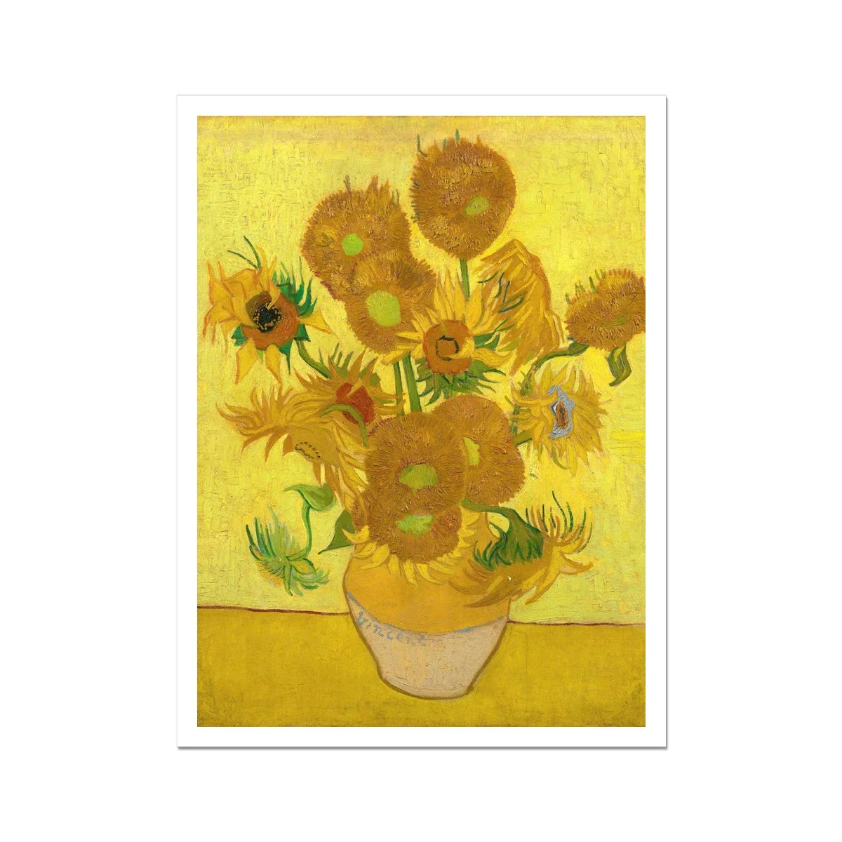 'Sunflowers' by Vincent Van Gogh. Garden Flowers Still Life Open Edition Fine Art Print. Art Gallery Historic Art
