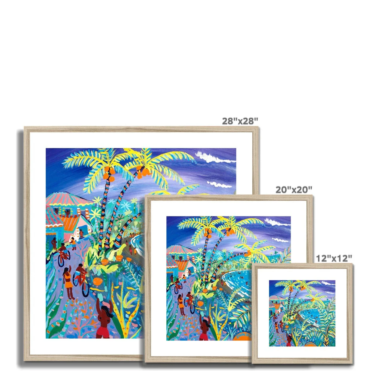John Dyer Framed Open Edition Cornish Art Print. 'Swaying Caribbean Coconuts, Costa Rica'. Caribbean Art Gallery - Image 5