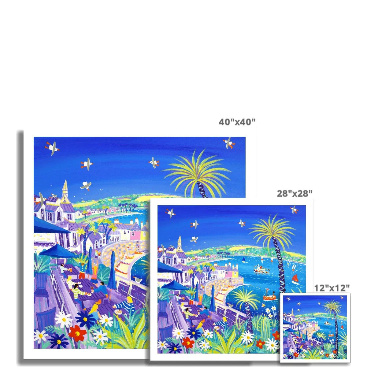 John Dyer Fine Art Print. Open Edition Cornish Art Print. 'Teatime Treats at the Tresanton Hotel, St Mawes' Cornwall Art Gallery Coastal Print - Image 3