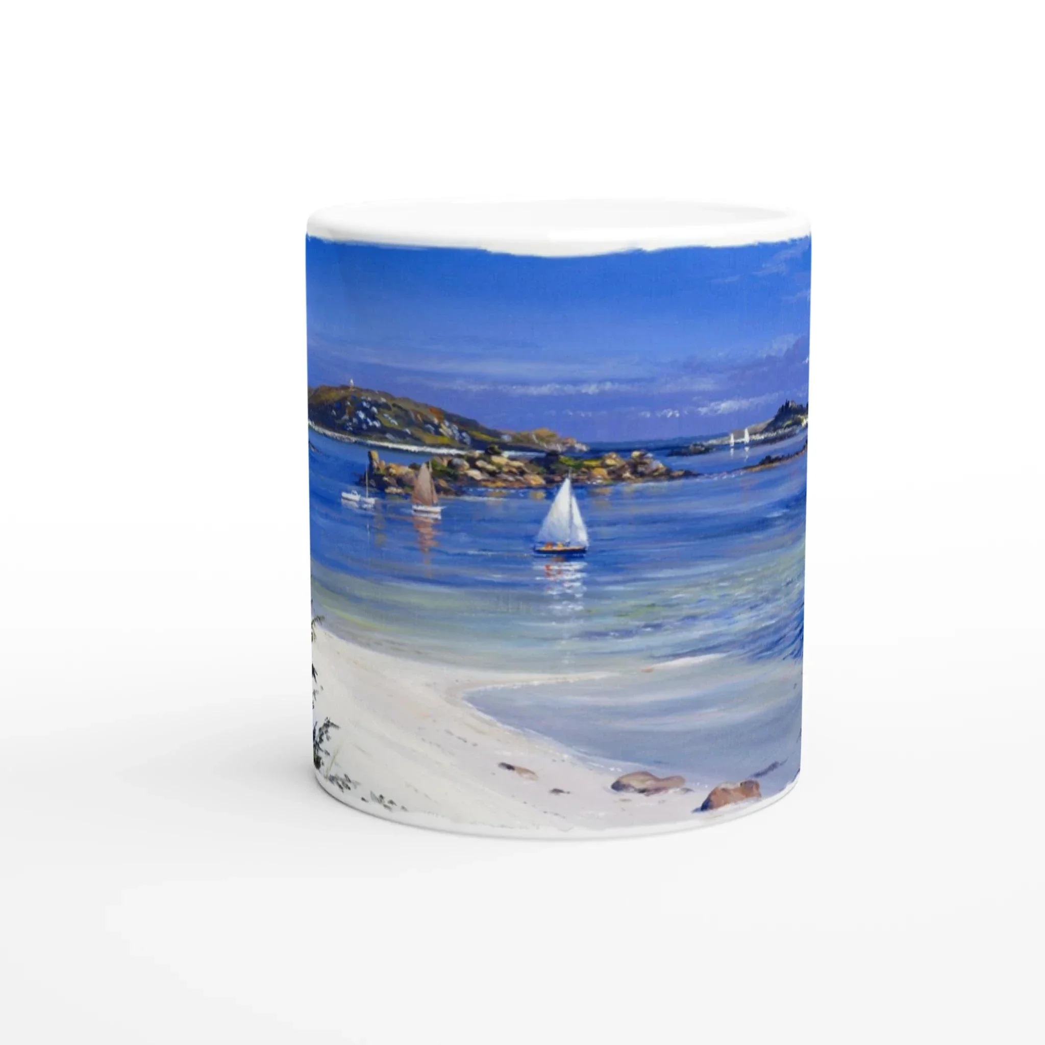Ted Dyer Ceramic Cornish Art Mug. Paintings on Mugs Range. Tresco Island, Isles of Scilly, Cornwall - Image 3