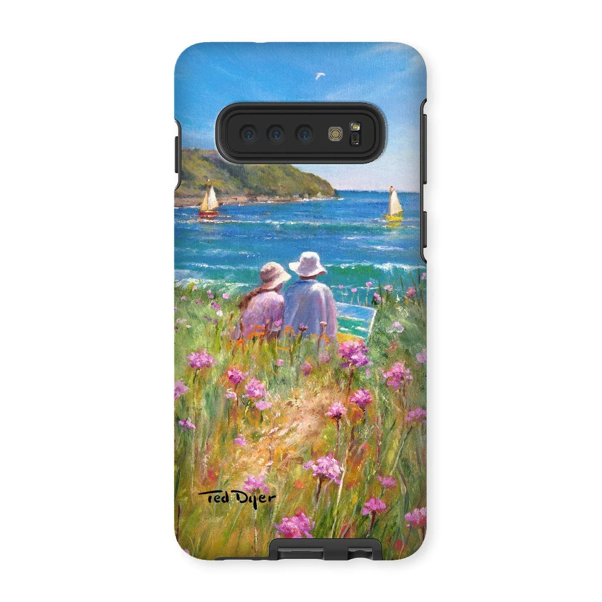 Tough Art Phone Case. 'Sea Pinks and Painters'. Artist Ted Dyer. Cornwall Art Gallery - Image 7
