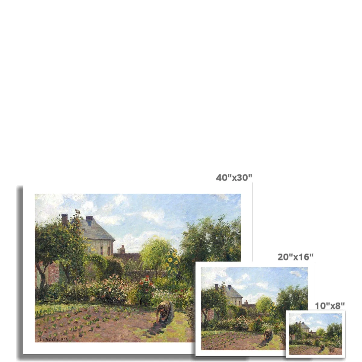 'The Artist’s Garden at Eragny' by Camille Pissarro. Open Edition Fine Art Print. Historic Art - Image 3