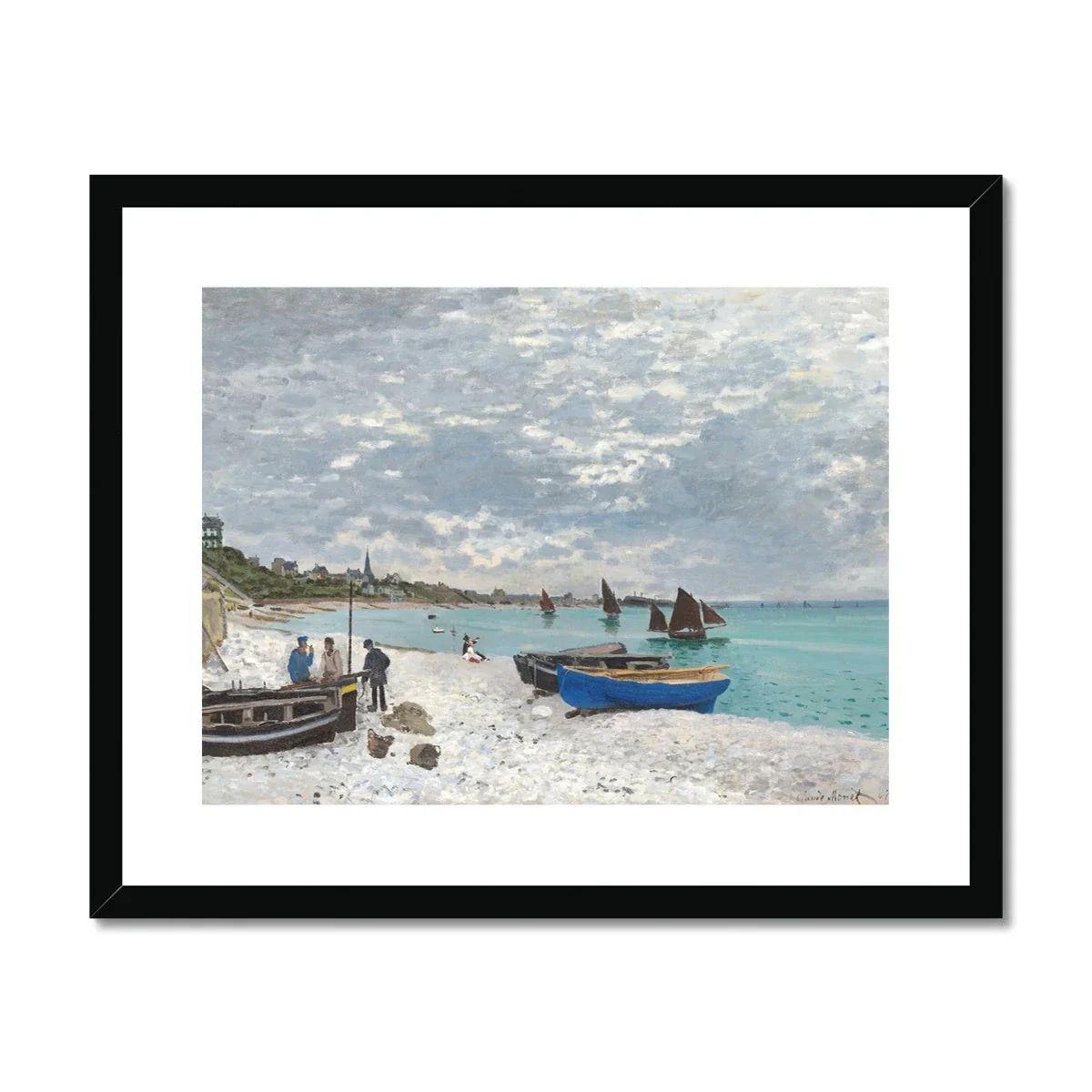 Claude Monet Framed Open Edition Art Print. 'The Beach at Sainte-Adresse'. Art Gallery Historic Art - Image 2