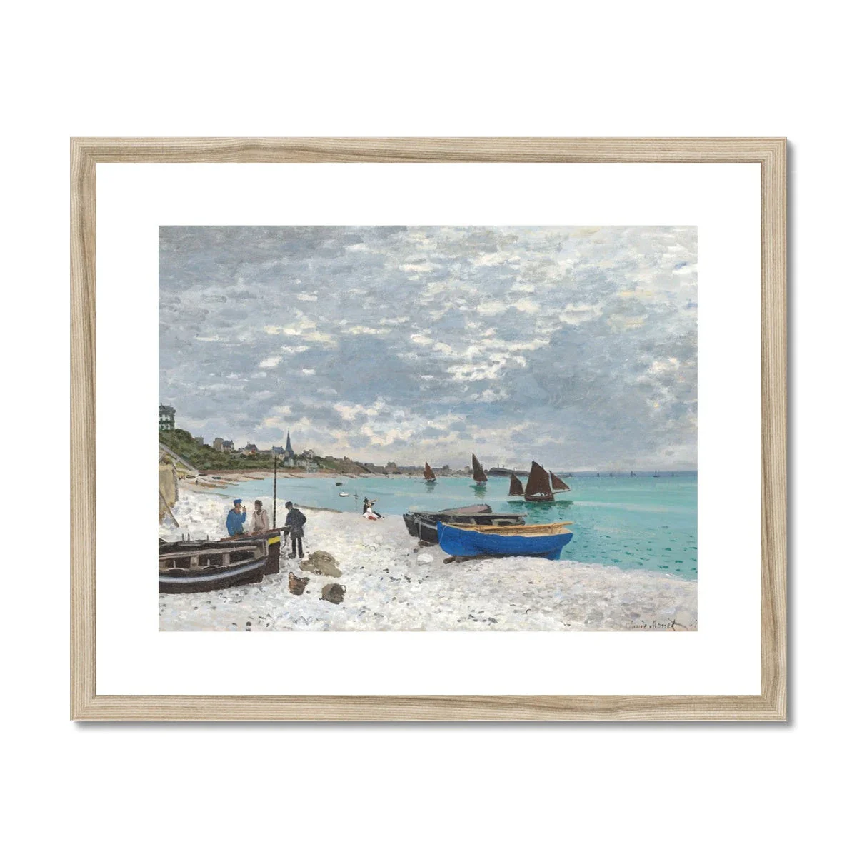 Claude Monet Framed Open Edition Art Print. 'The Beach at Sainte-Adresse'. Art Gallery Historic Art - Image 3