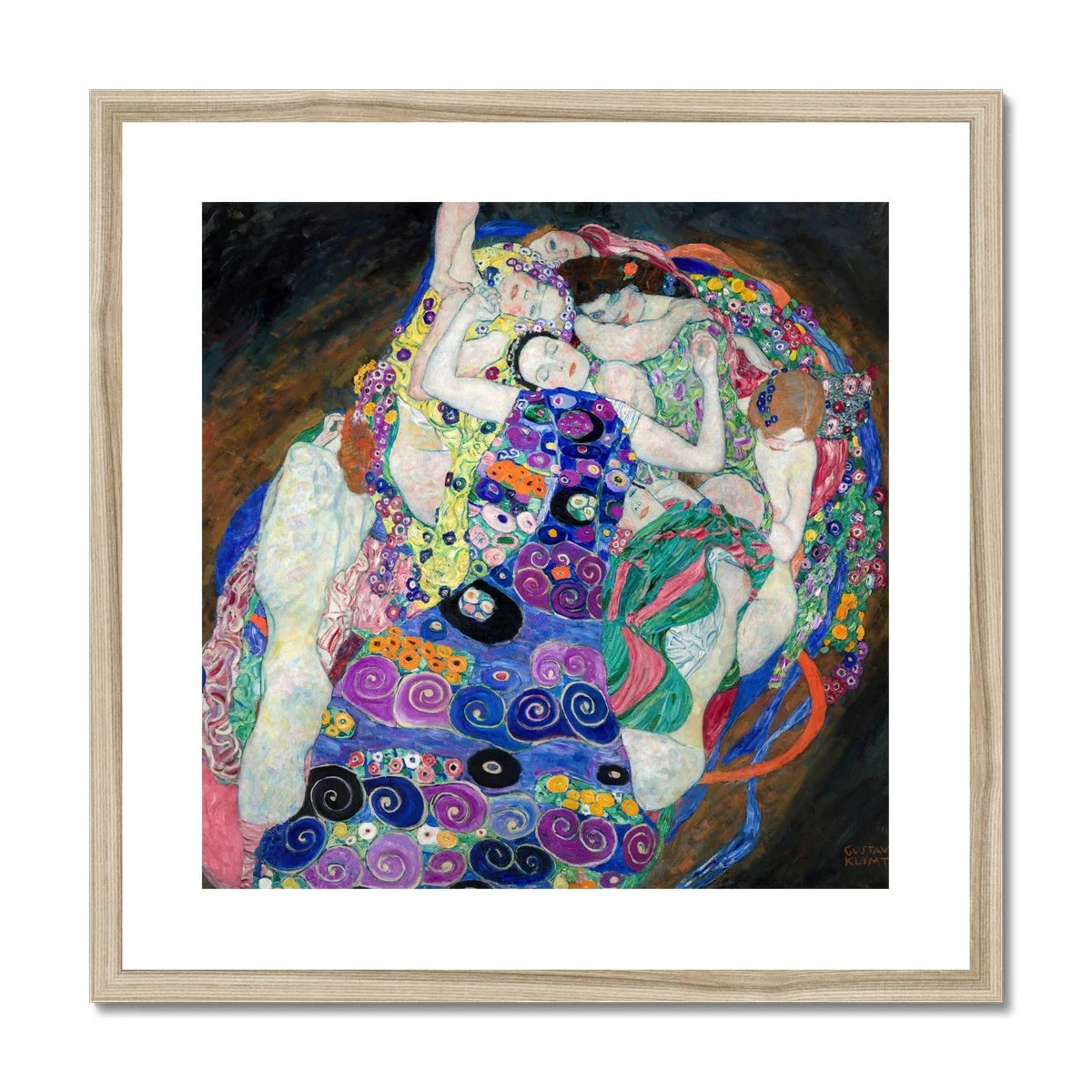 Gustav Klimt Framed Open Edition Art Print. 'The Maiden'. Art Gallery Historic Art - Image 3