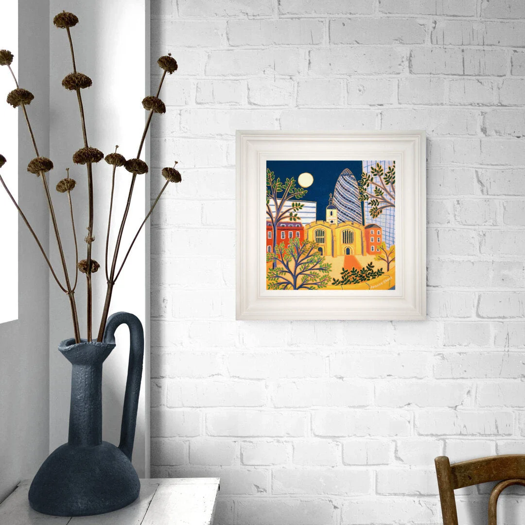 'The Old and the New, St Helen's Bishopsgate, London', 12x12 inches oil on canvas. Painting by British Artist Joanne Short. - Image 3