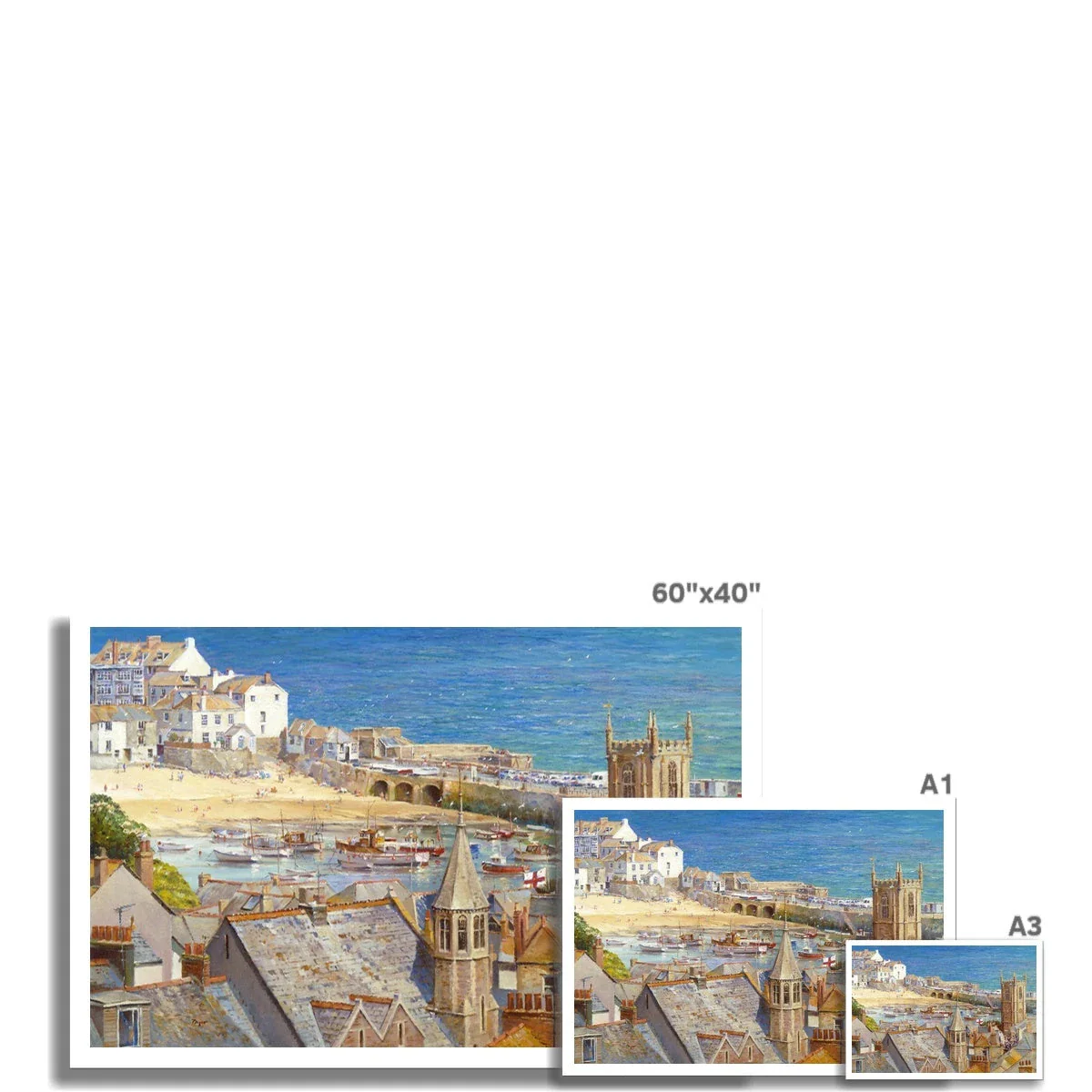 Ted Dyer Fine Art Print. Open Edition Cornish Art Print. 'The Royal Visit, St Ives'. Cornwall Art Gallery - Image 2