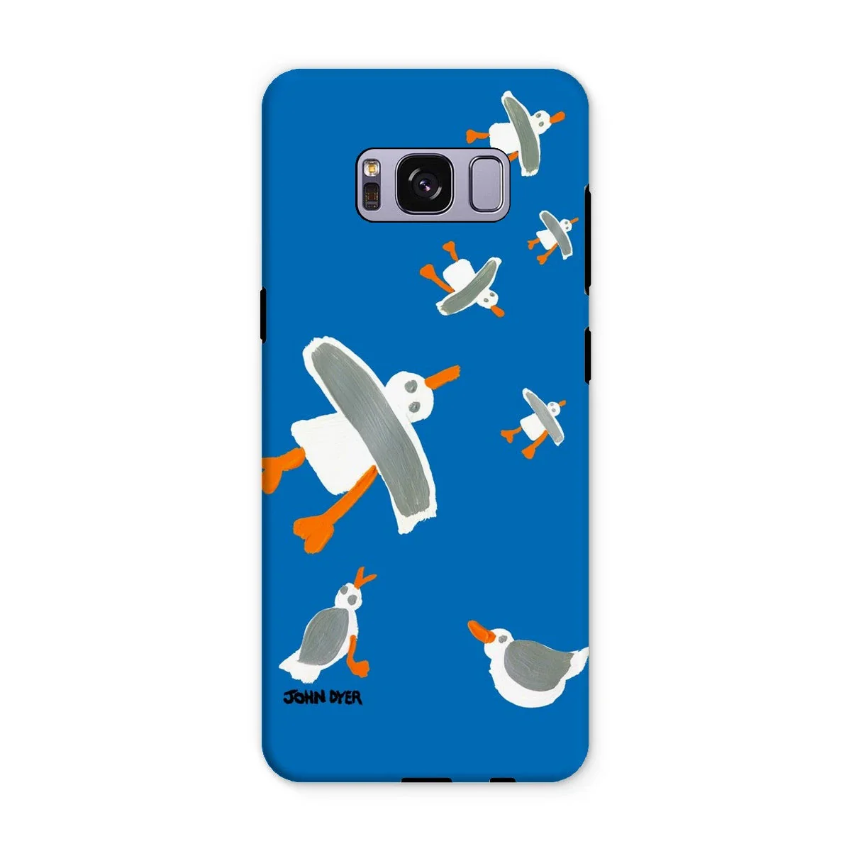 Tough Art Phone Case. Cornish Seagulls - Blue Colour. Artist John Dyer. Cornwall Art Gallery - Image 10