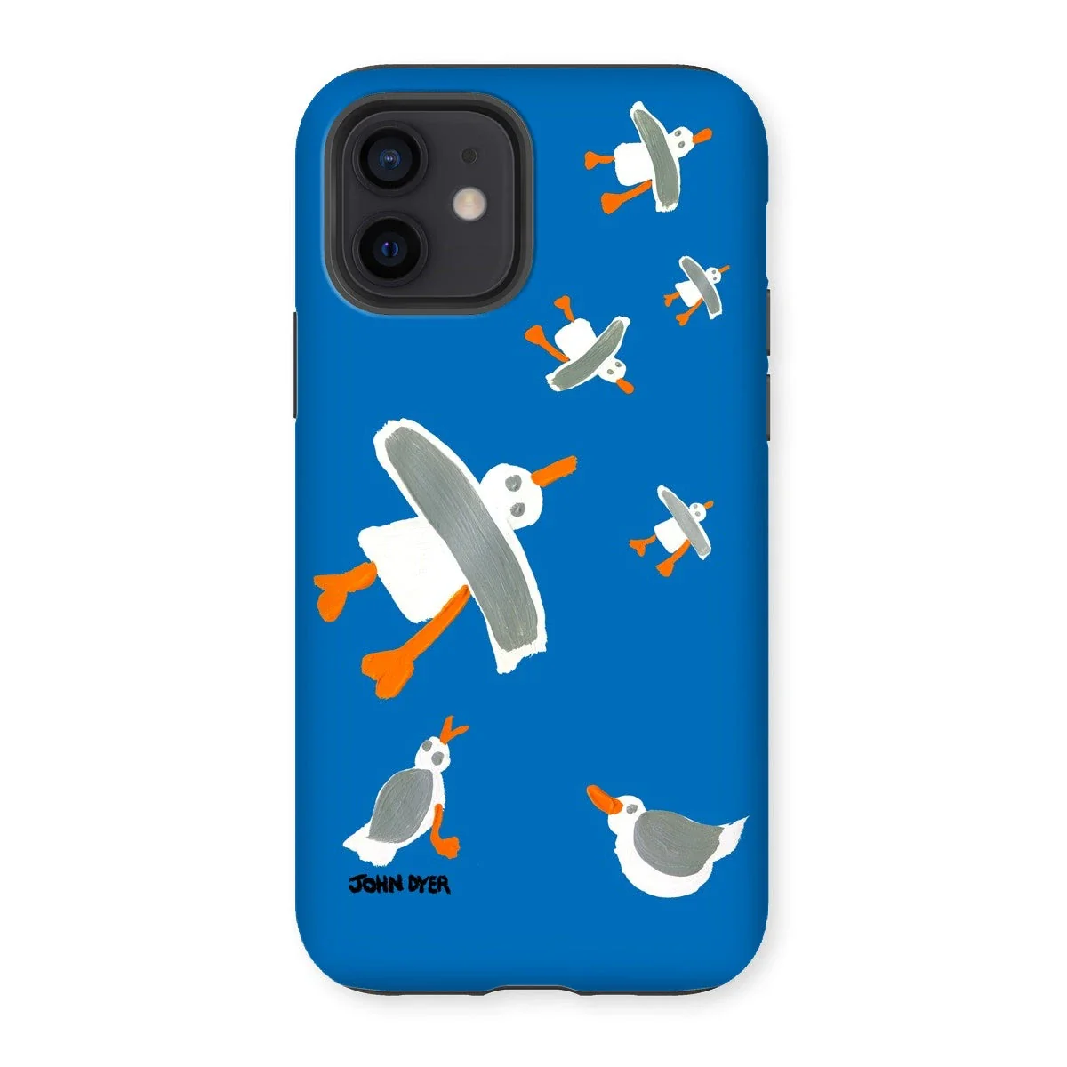 Tough Art Phone Case. Cornish Seagulls - Blue Colour. Artist John Dyer. Cornwall Art Gallery - Image 14