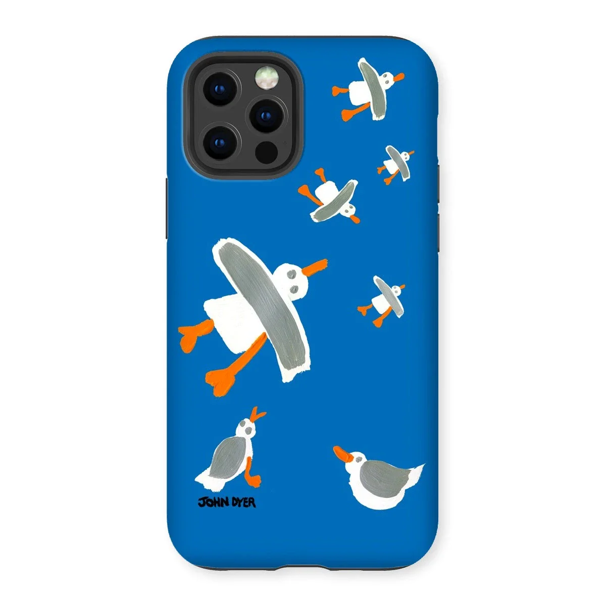 Tough Art Phone Case. Cornish Seagulls - Blue Colour. Artist John Dyer. Cornwall Art Gallery - Image 16