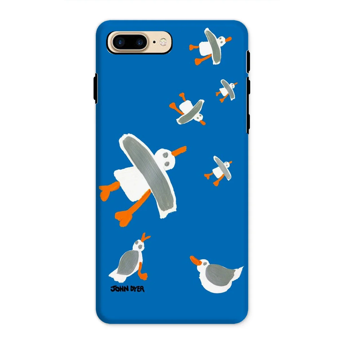 Tough Art Phone Case. Cornish Seagulls - Blue Colour. Artist John Dyer. Cornwall Art Gallery - Image 19