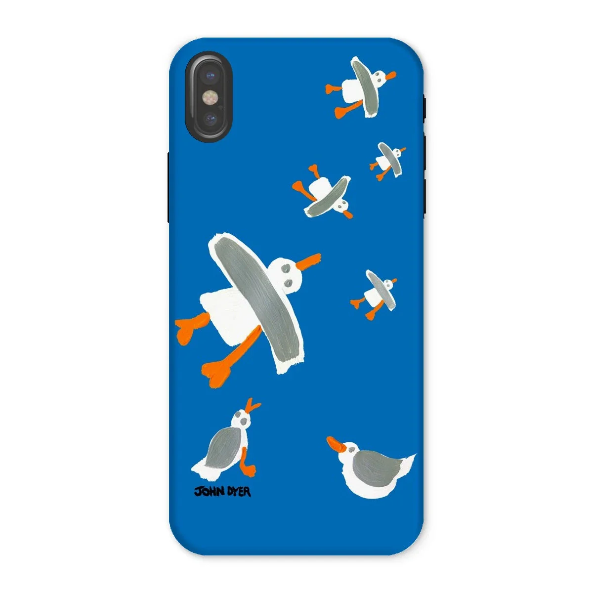 Tough Art Phone Case. Cornish Seagulls - Blue Colour. Artist John Dyer. Cornwall Art Gallery - Image 20