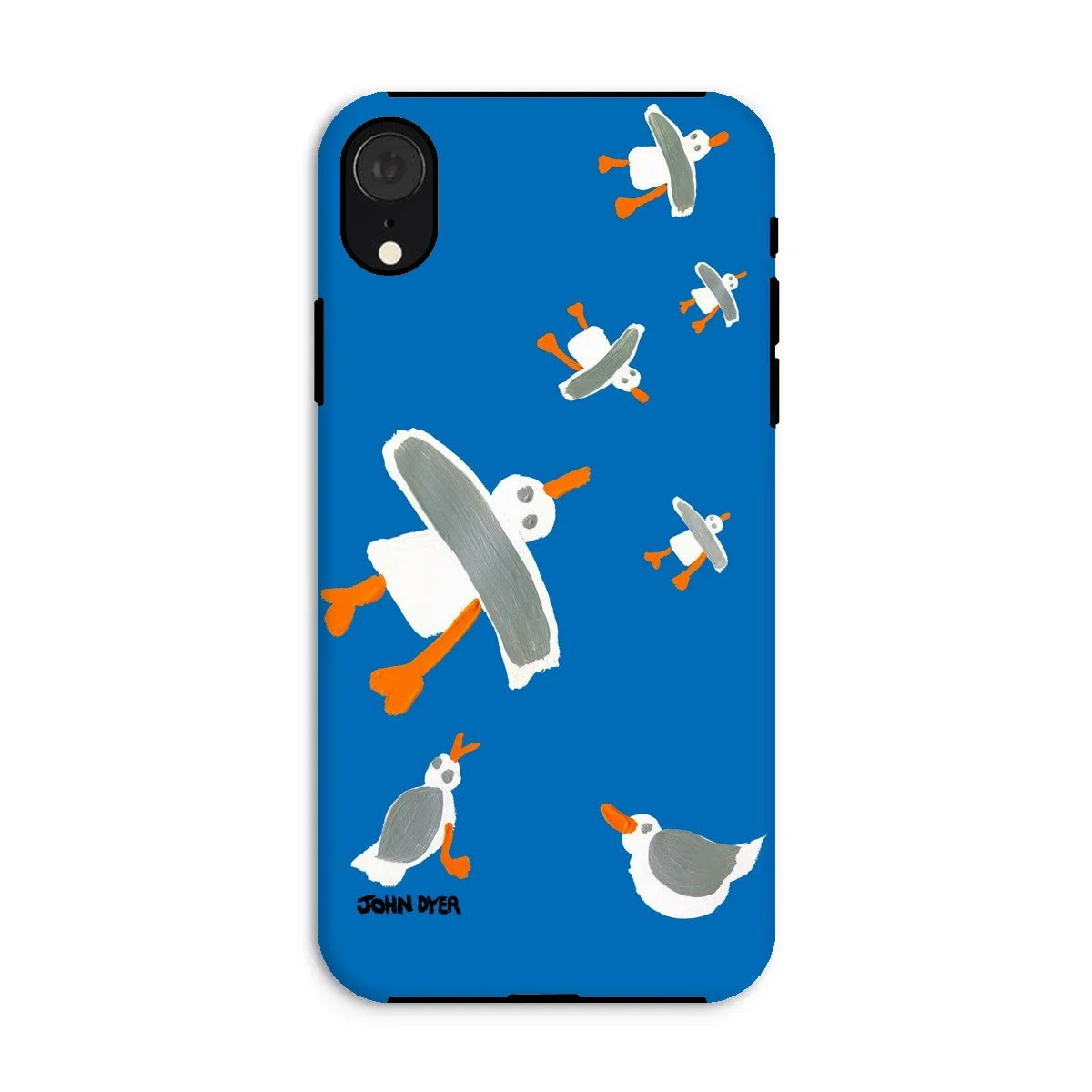 Tough Art Phone Case. Cornish Seagulls - Blue Colour. Artist John Dyer. Cornwall Art Gallery - Image 21