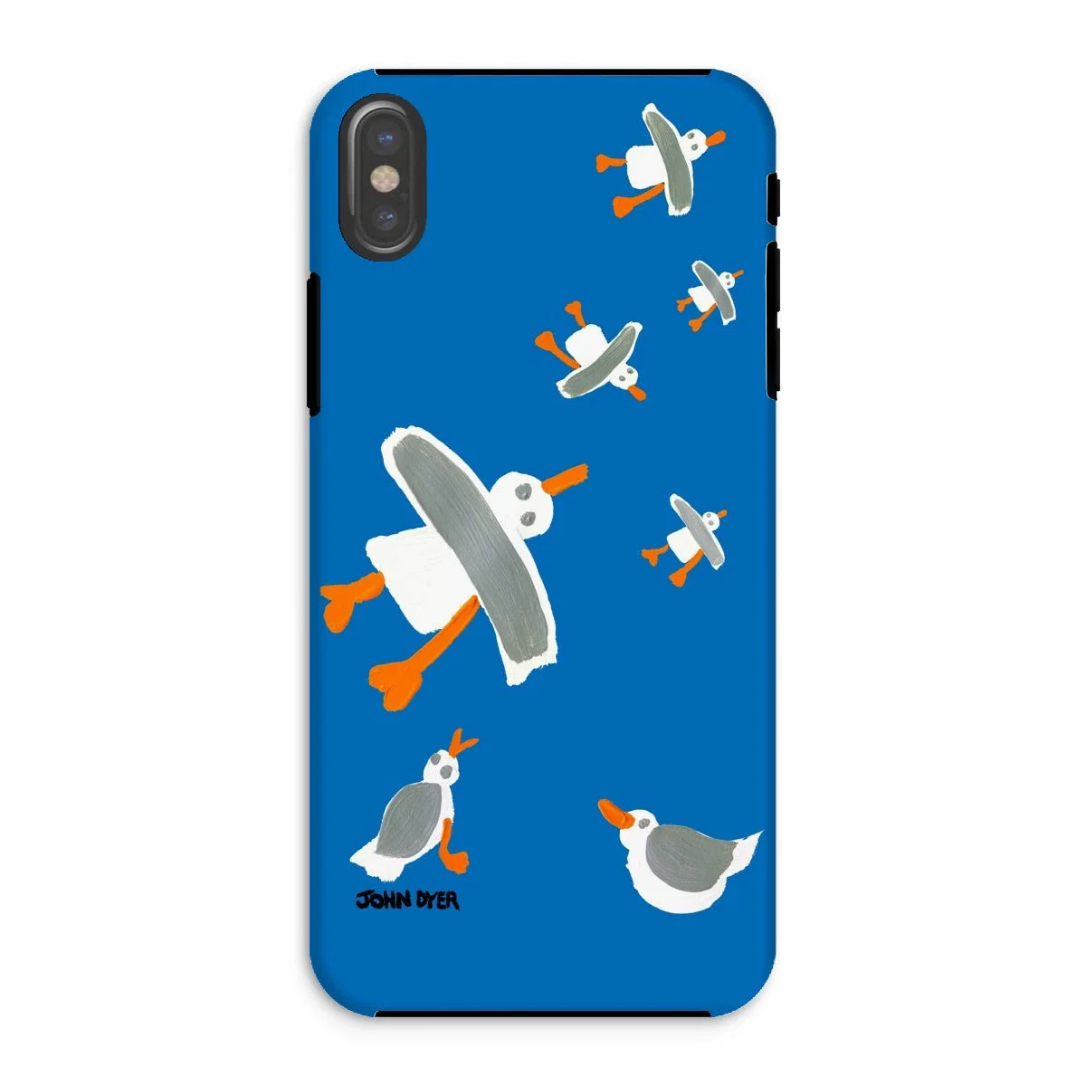 Tough Art Phone Case. Cornish Seagulls - Blue Colour. Artist John Dyer. Cornwall Art Gallery - Image 22