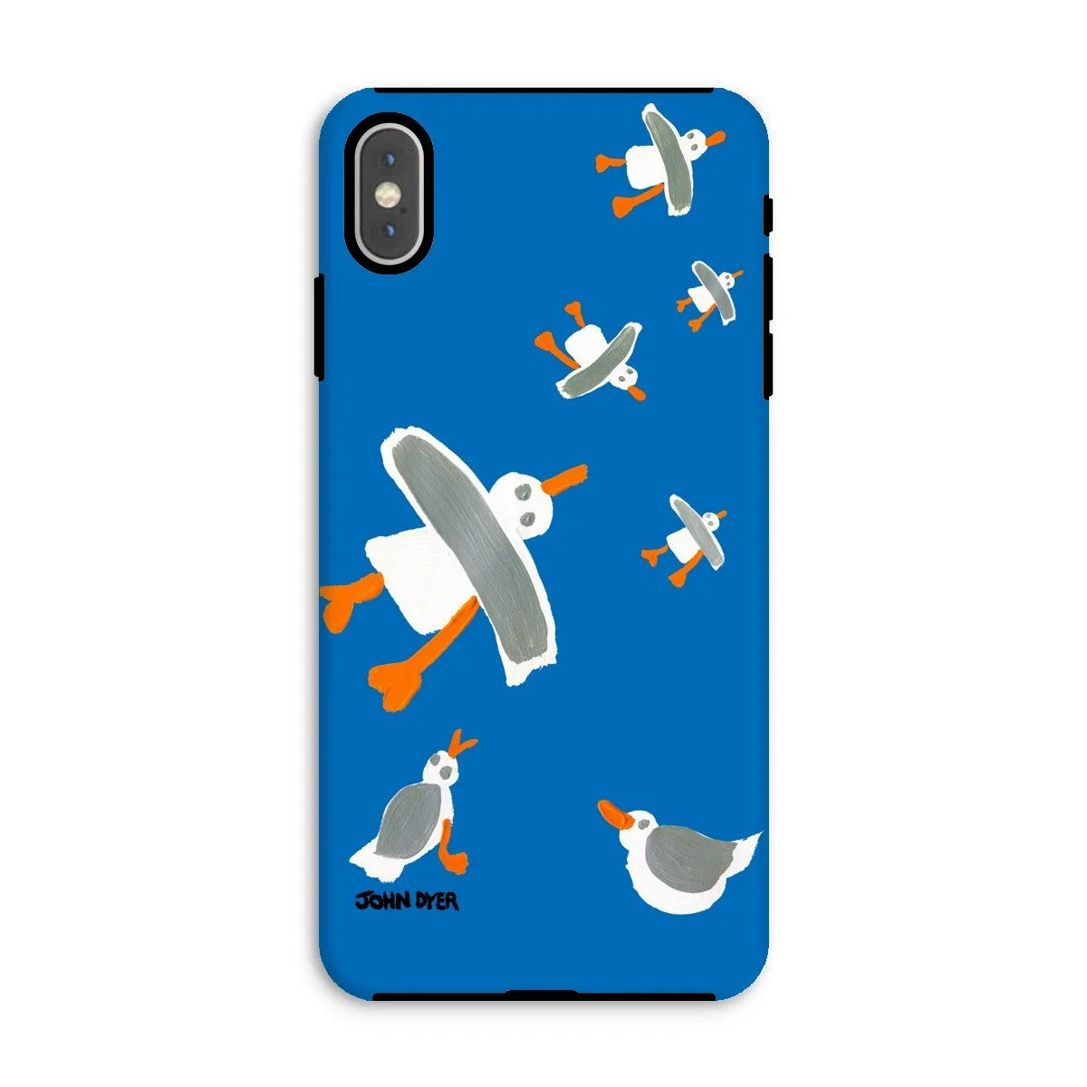 Tough Art Phone Case. Cornish Seagulls - Blue Colour. Artist John Dyer. Cornwall Art Gallery - Image 23