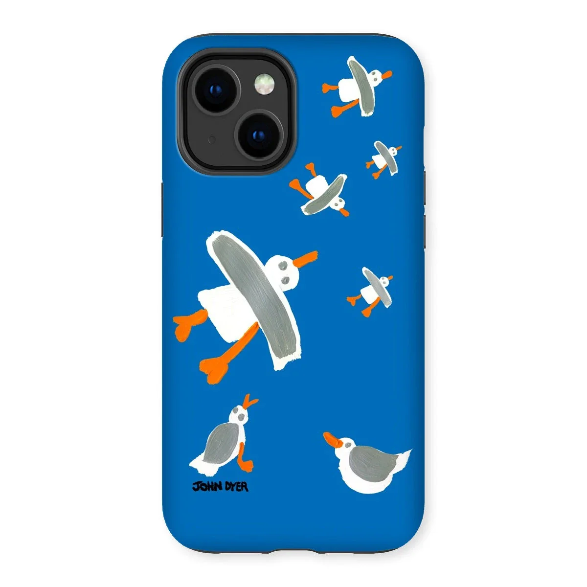 Tough Art Phone Case. Cornish Seagulls - Blue Colour. Artist John Dyer. Cornwall Art Gallery - Image 26