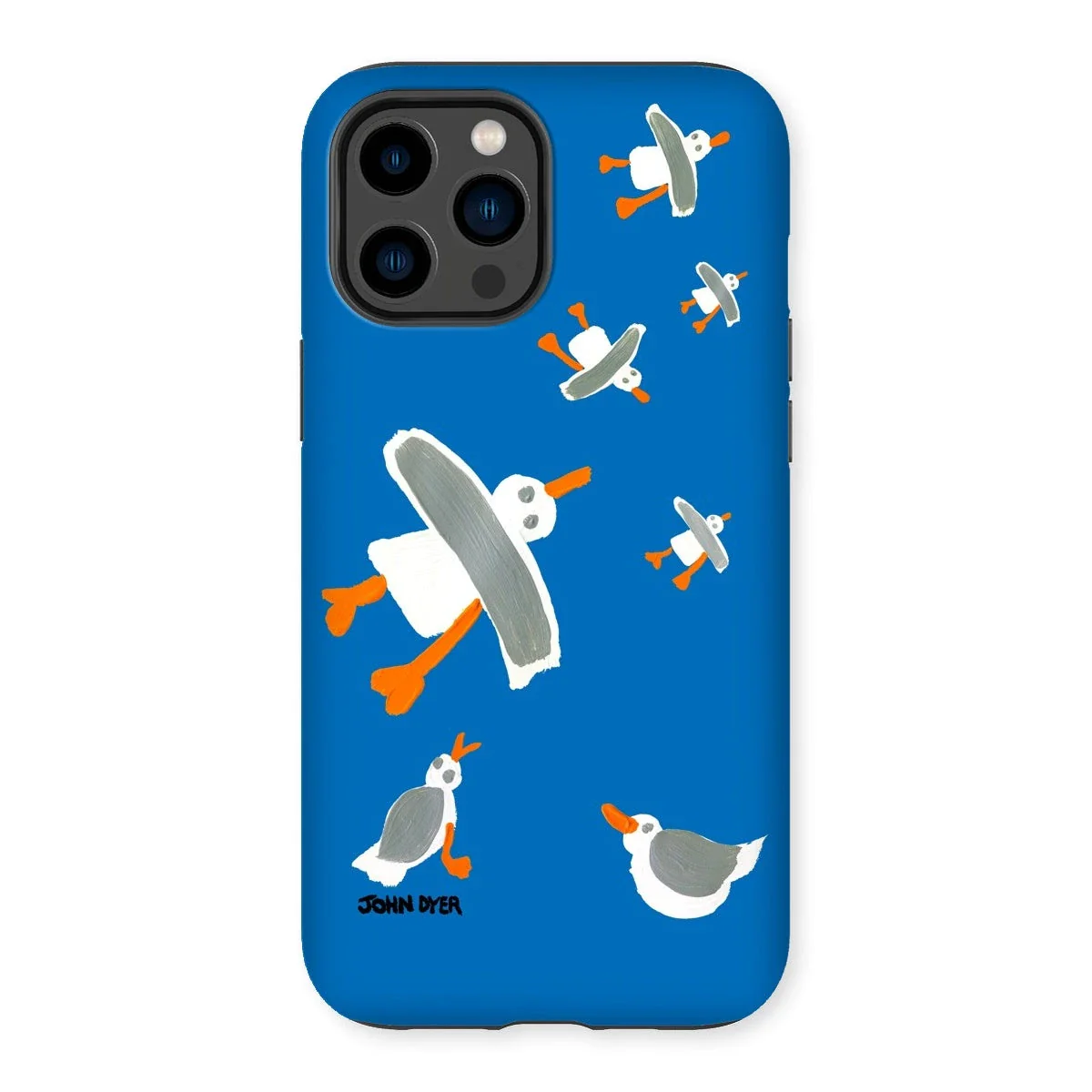 Tough Art Phone Case. Cornish Seagulls - Blue Colour. Artist John Dyer. Cornwall Art Gallery - Image 27