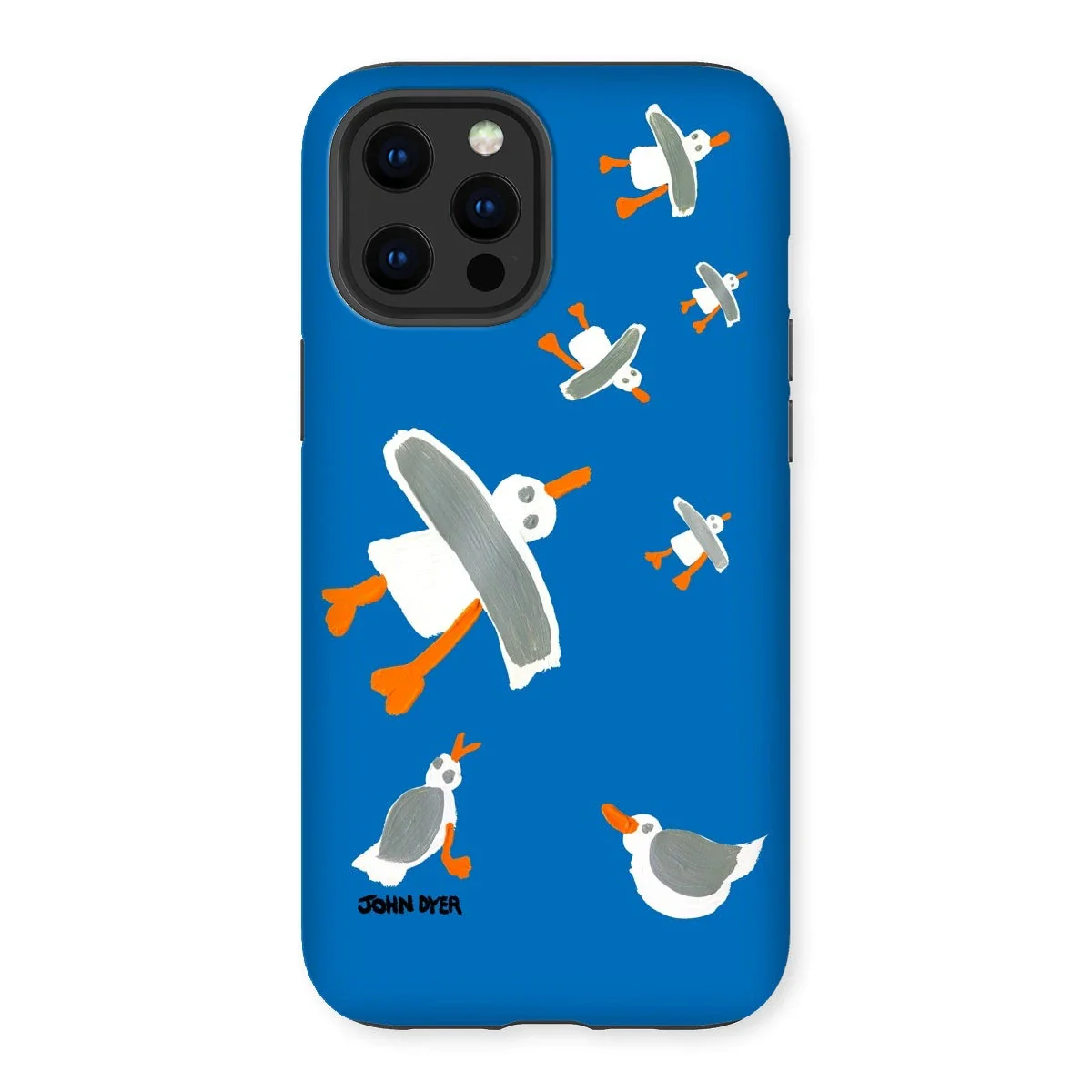 Tough Art Phone Case. Cornish Seagulls - Blue Colour. Artist John Dyer. Cornwall Art Gallery - Image 4