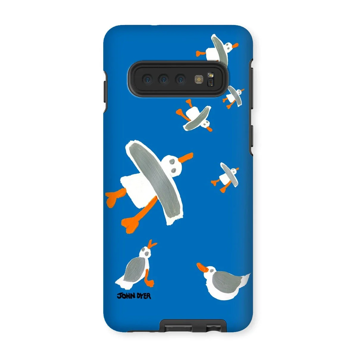 Tough Art Phone Case. Cornish Seagulls - Blue Colour. Artist John Dyer. Cornwall Art Gallery - Image 7