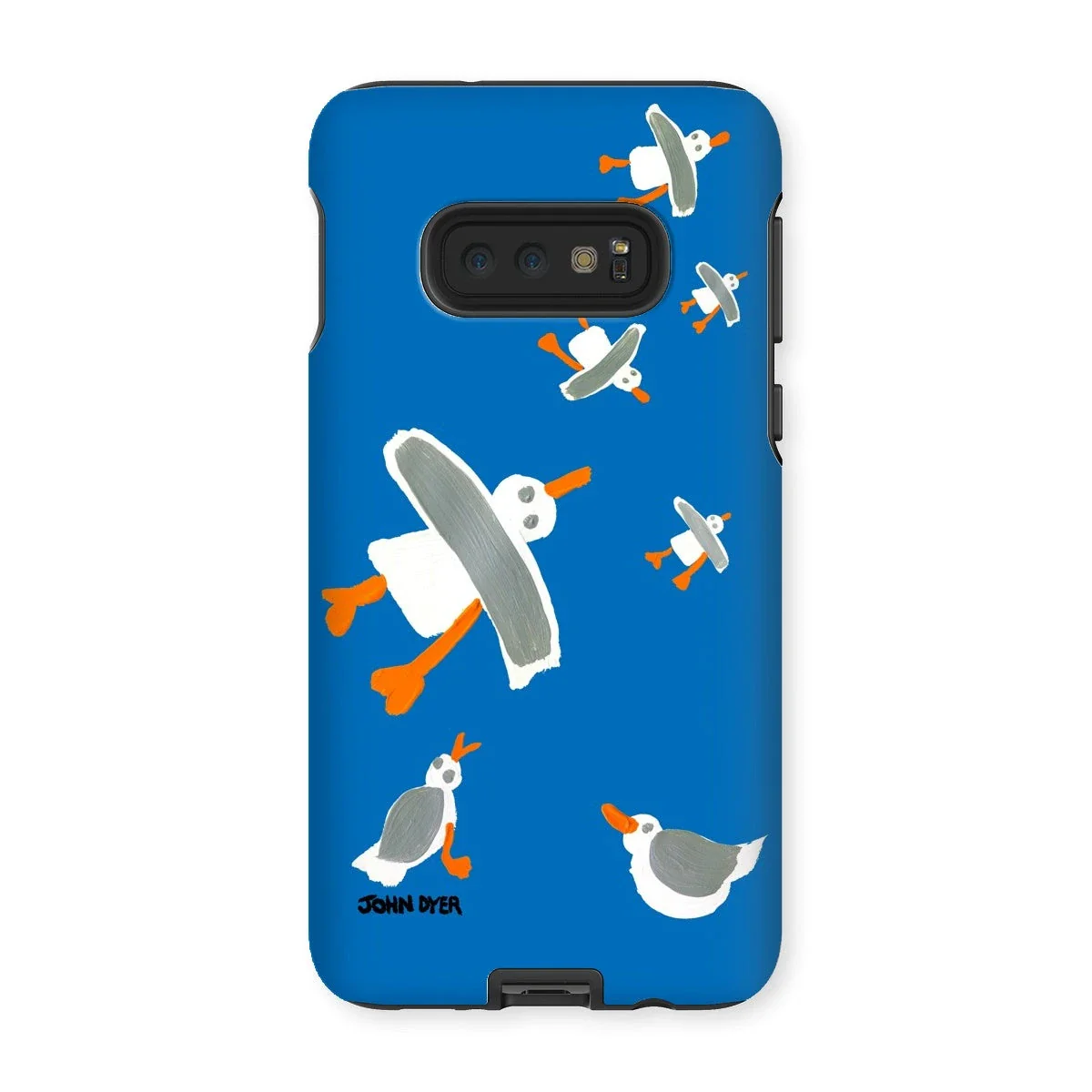 Tough Art Phone Case. Cornish Seagulls - Blue Colour. Artist John Dyer. Cornwall Art Gallery - Image 8