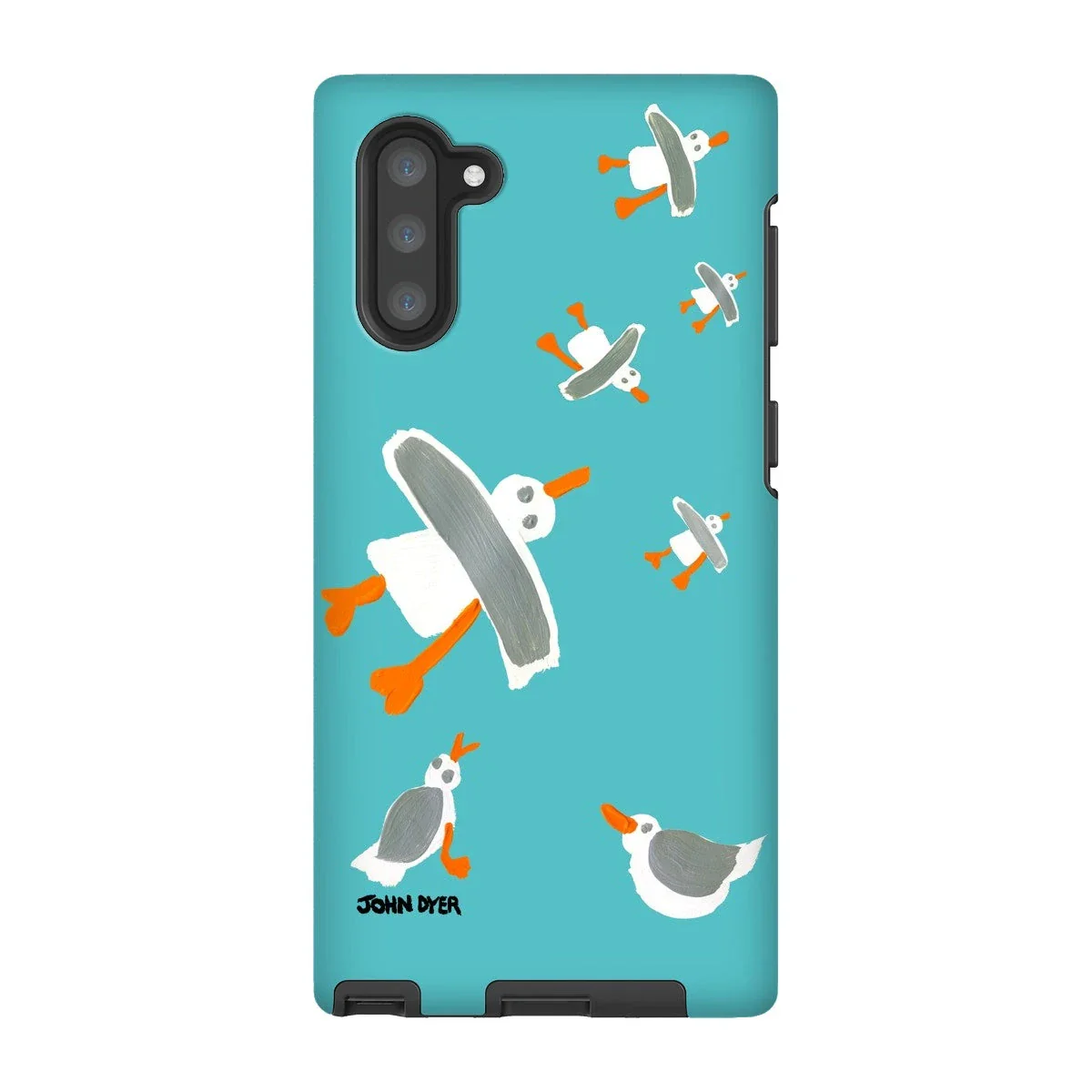 Tough Art Phone Case. Cornish Seagulls - Teal Colour. Artist John Dyer. Cornwall Art Gallery - Image 5