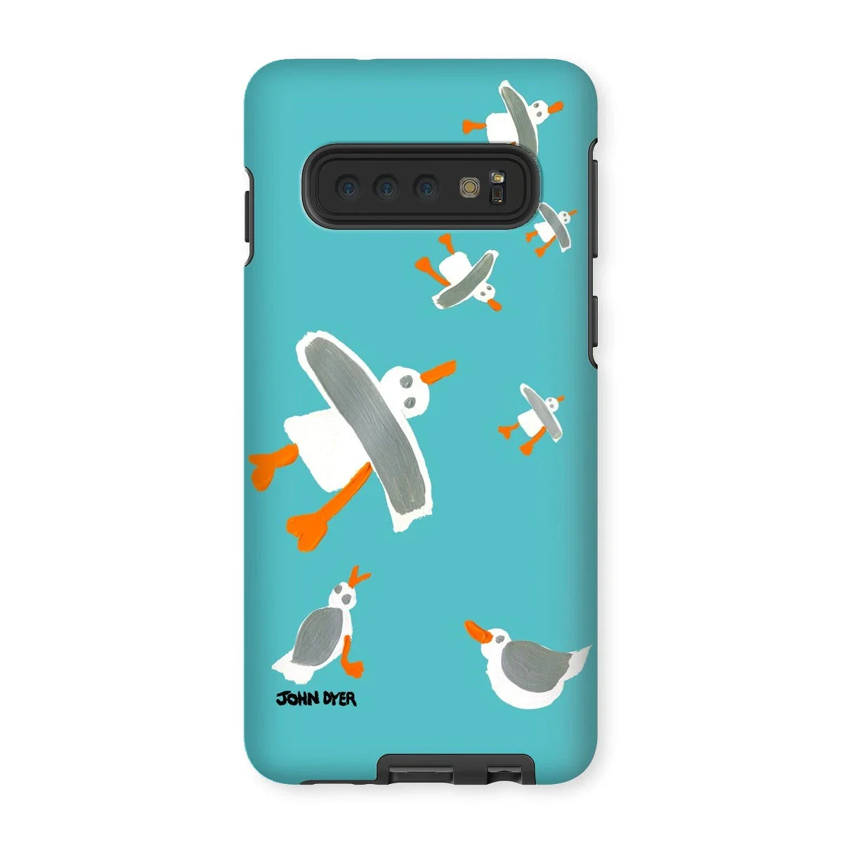 Tough Art Phone Case. Cornish Seagulls - Teal Colour. Artist John Dyer. Cornwall Art Gallery - Image 7