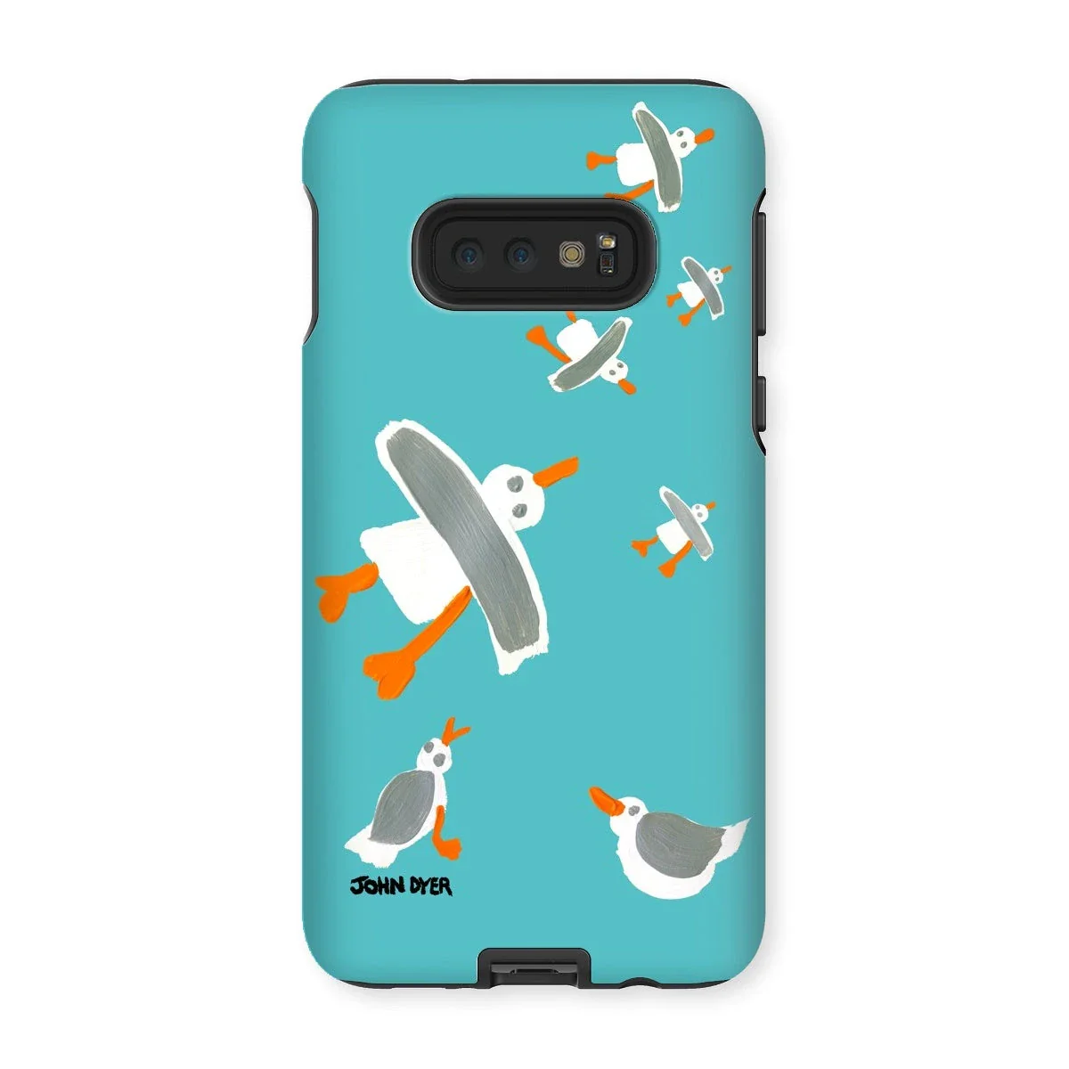 Tough Art Phone Case. Cornish Seagulls - Teal Colour. Artist John Dyer. Cornwall Art Gallery - Image 8