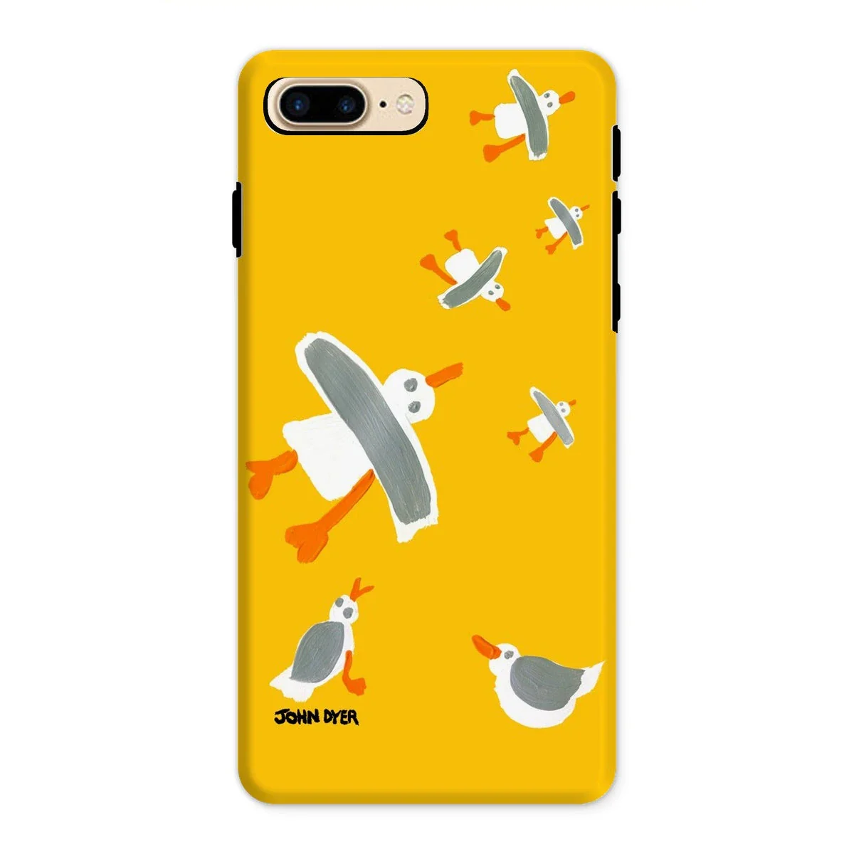 Tough Art Phone Case. Cornish Seagulls - Yellow Colour. Artist John Dyer. Cornwall Art Gallery - Image 19