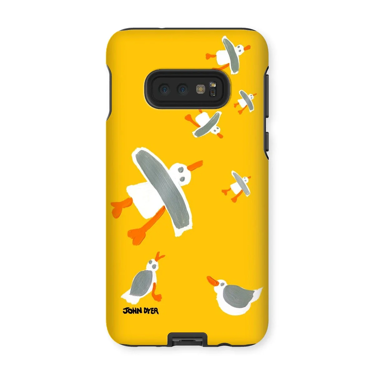 Tough Art Phone Case. Cornish Seagulls - Yellow Colour. Artist John Dyer. Cornwall Art Gallery - Image 8