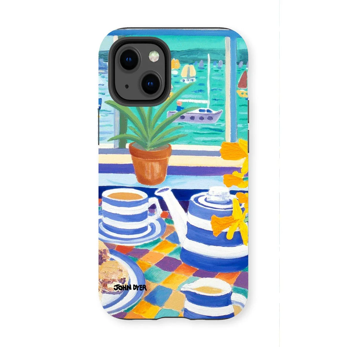Tough Art Phone Case. Cornishware. Artist John Dyer. Cornwall Art Gallery - Image 2