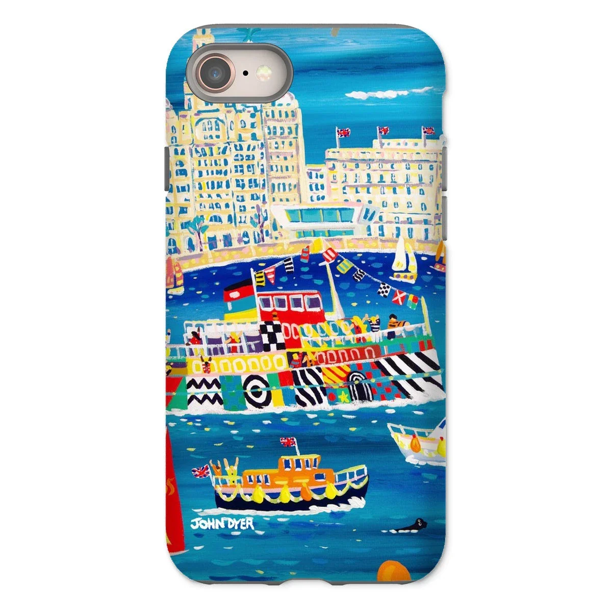 Tough Art Phone Case. Liverpool Mersey River Dazzle Ferry. Artist John Dyer. Cornwall Art Gallery - Image 18