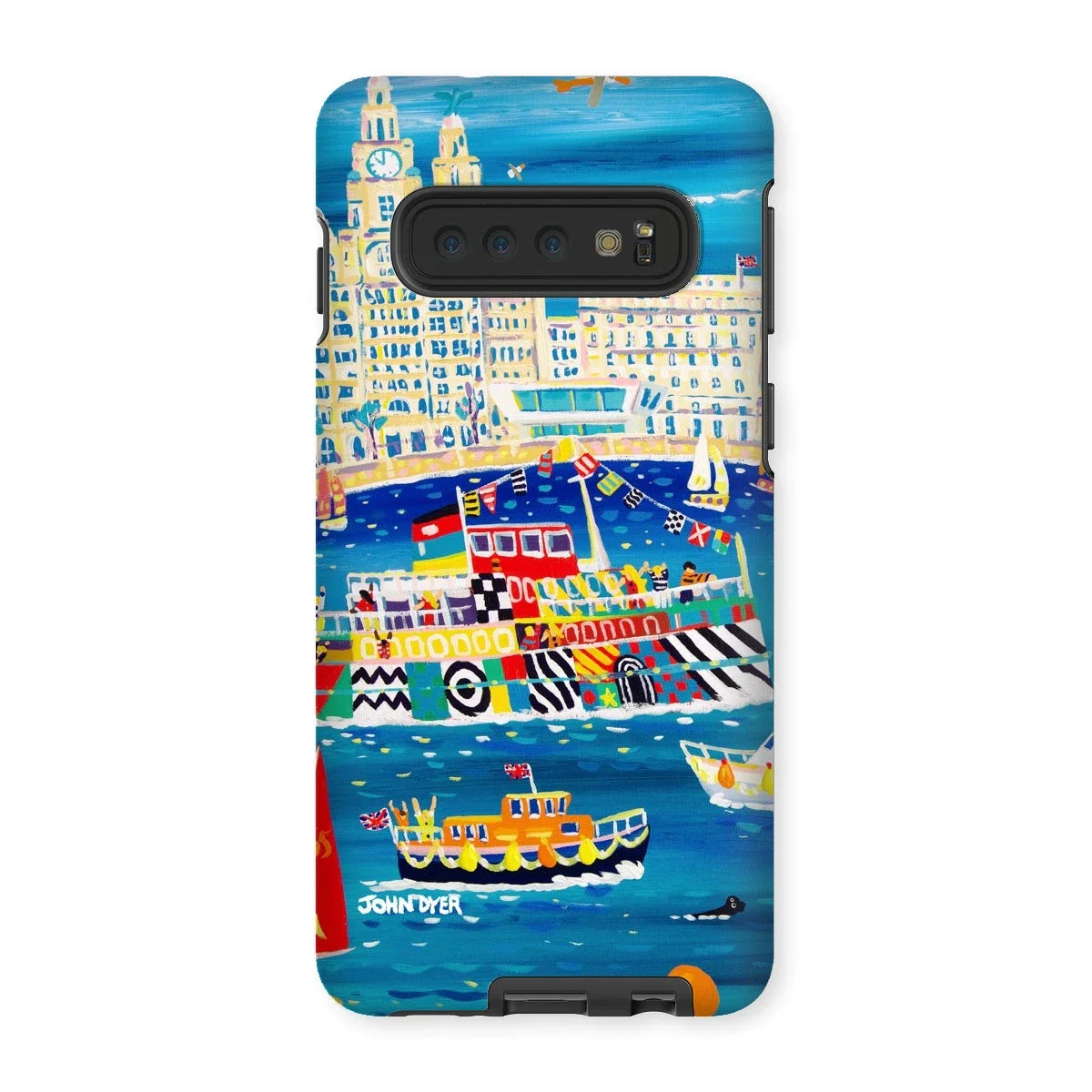 Tough Art Phone Case. Liverpool Mersey River Dazzle Ferry. Artist John Dyer. Cornwall Art Gallery - Image 7
