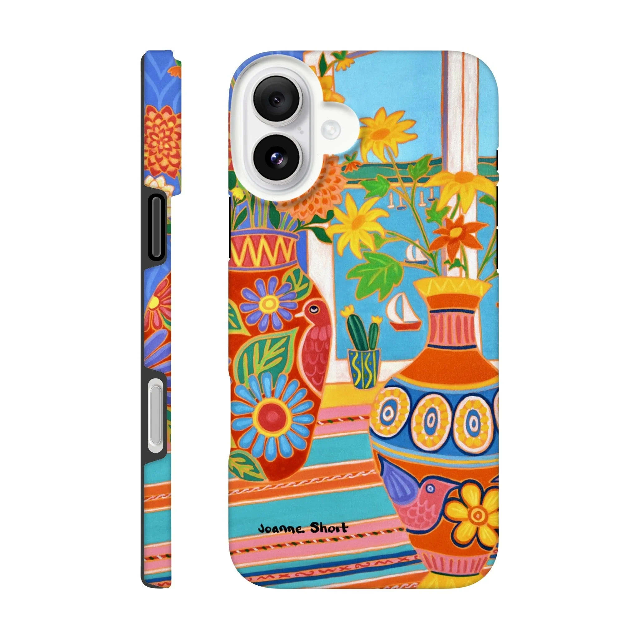 Tough Art Phone Case. Mexican Fiesta Vases and Flowers. Artist Joanne Short. Cornwall Art Gallery - Image 15
