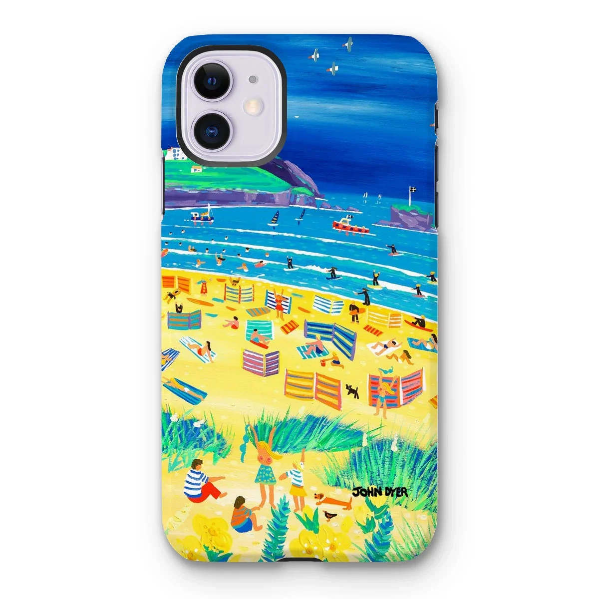 Tough Art Phone Case. Perranporth Beach. Artist John Dyer. Cornwall Art Gallery - Image 11