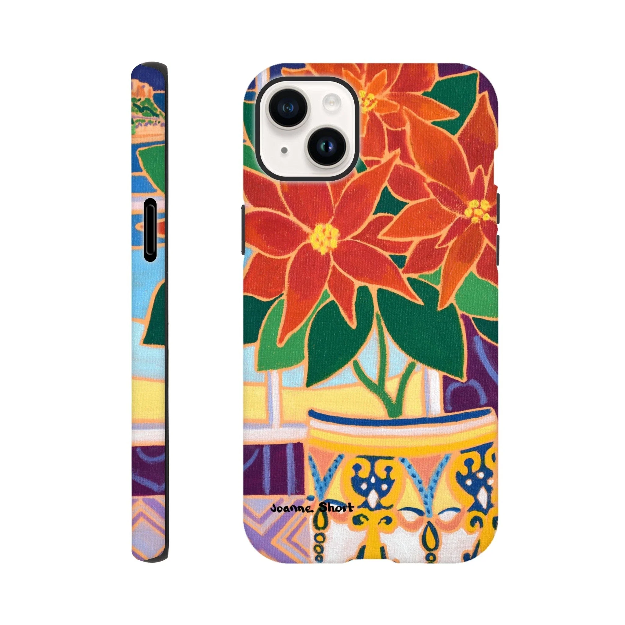 Tough Art Phone Case. Poinsettia. Artist Joanne Short. Cornwall Art Gallery - Image 10