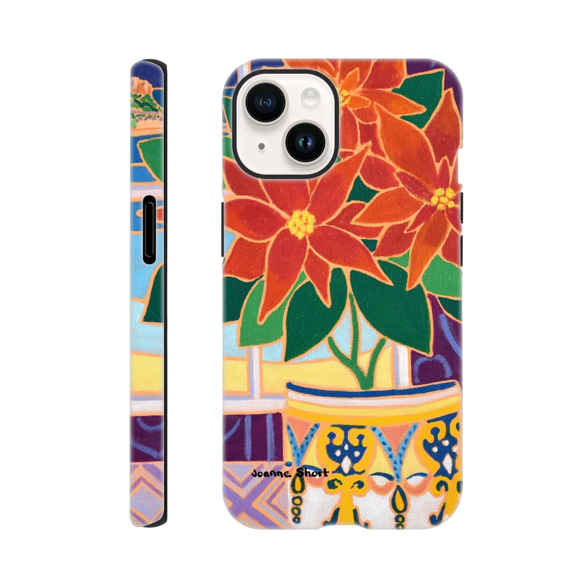 Tough Art Phone Case. Poinsettia. Artist Joanne Short. Cornwall Art Gallery - Image 11