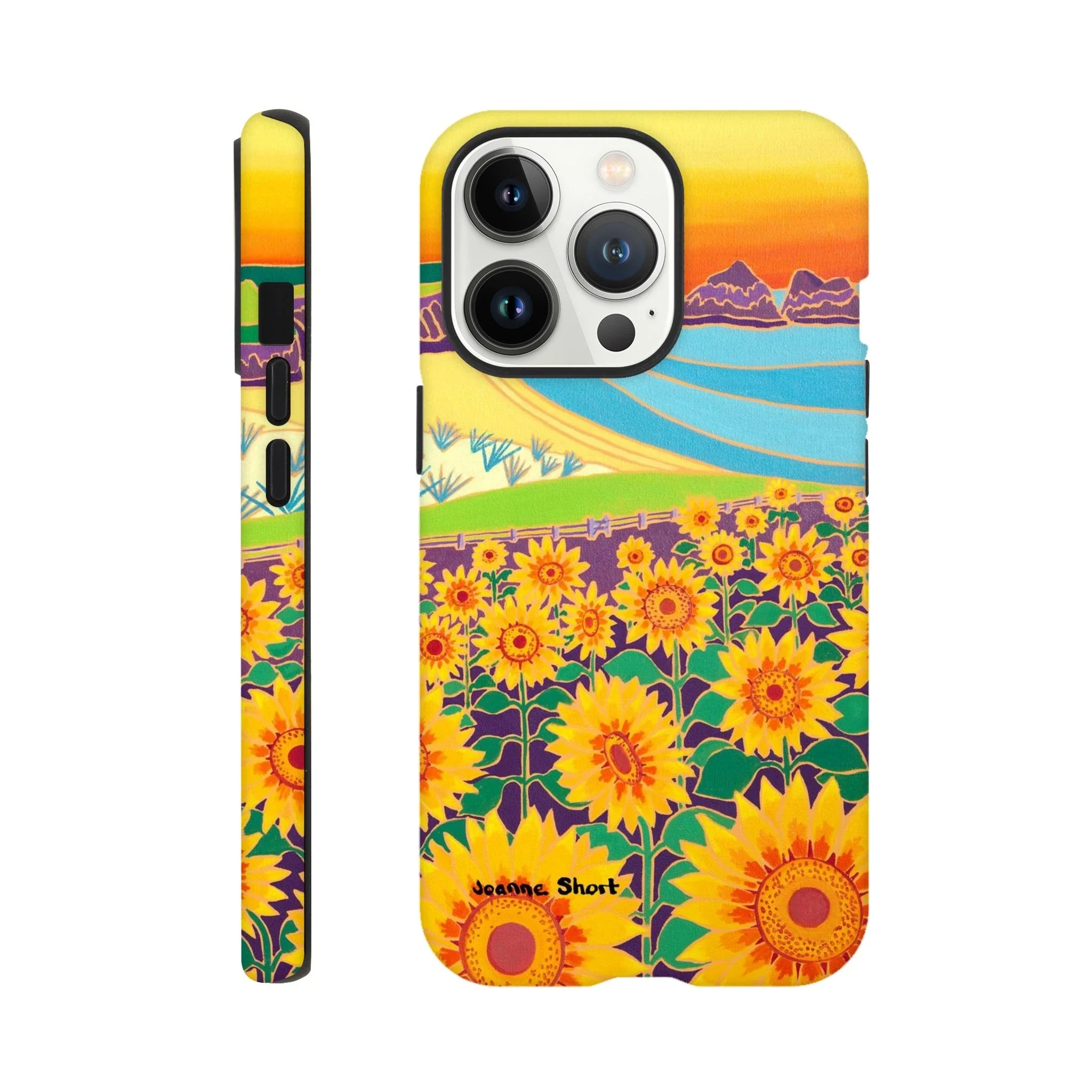 Tough Art Phone Case. Sunflowers, Holywell Bay Beach. Artist Joanne Short. Cornwall Art Gallery - Image 22