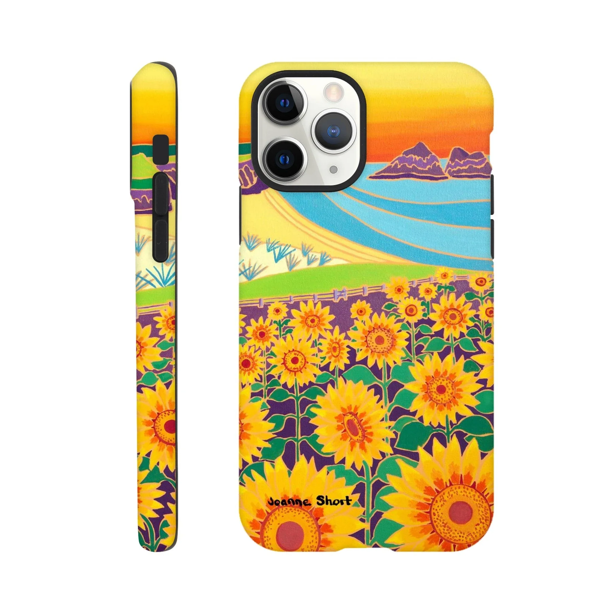 Tough Art Phone Case. Sunflowers, Holywell Bay Beach. Artist Joanne Short. Cornwall Art Gallery - Image 26