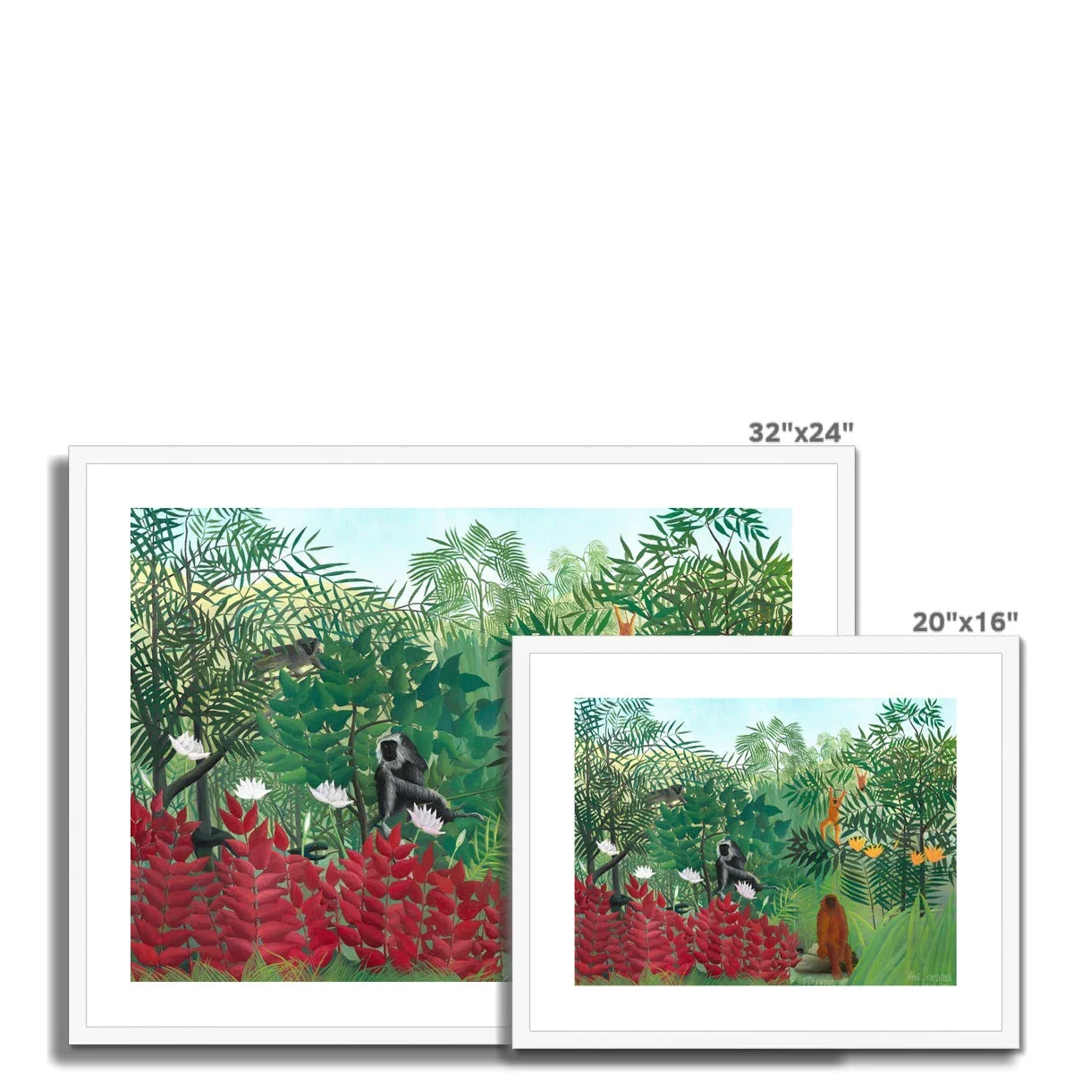 Henri Rousseau Framed Open Edition Art Print. 'Tropical Forest with Monkeys'. Art Gallery Historic Art - Image 4