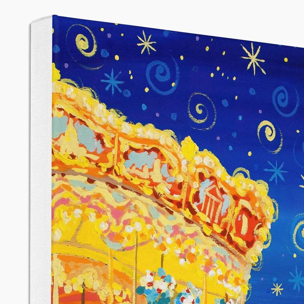 Twinkling Lights and Carousel Delights, Paris, Eiffel Tower. Canvas Art Print by John Dyer - Image 2