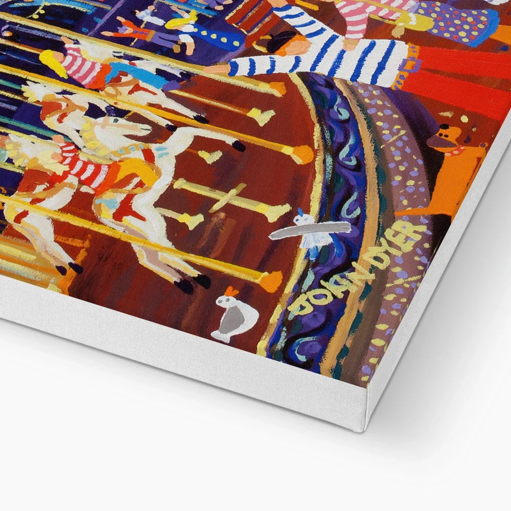 Twinkling Lights and Carousel Delights, Paris, Eiffel Tower. Canvas Art Print by John Dyer - Image 3