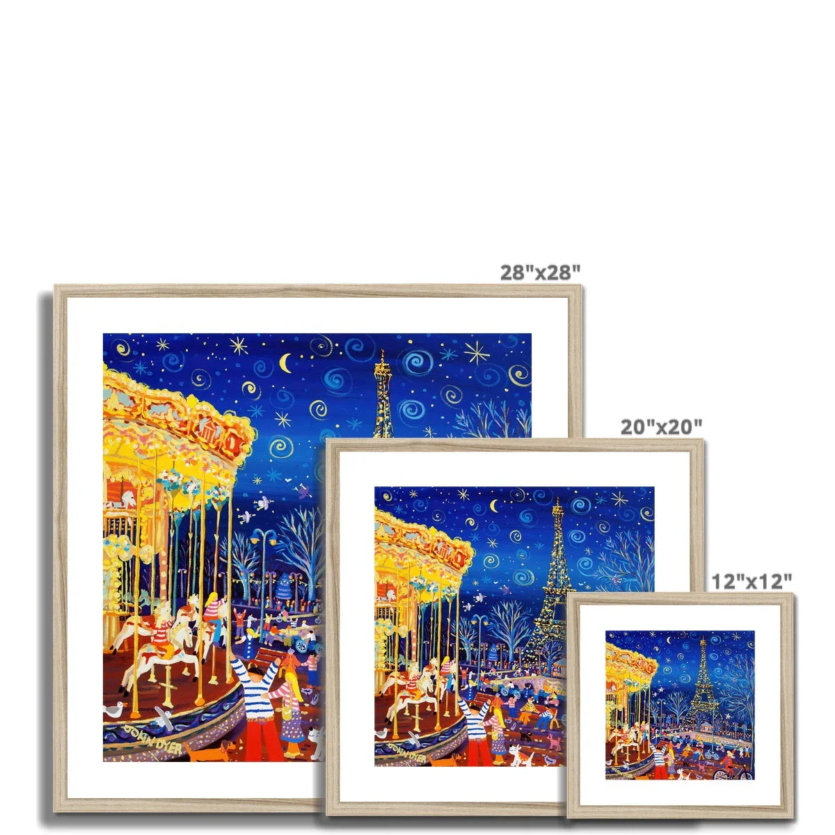John Dyer Framed Open Edition French Art Print 'Twinkling Lights and Carousel Delights, Paris, Eiffel Tower' French Art Gallery - Image 6