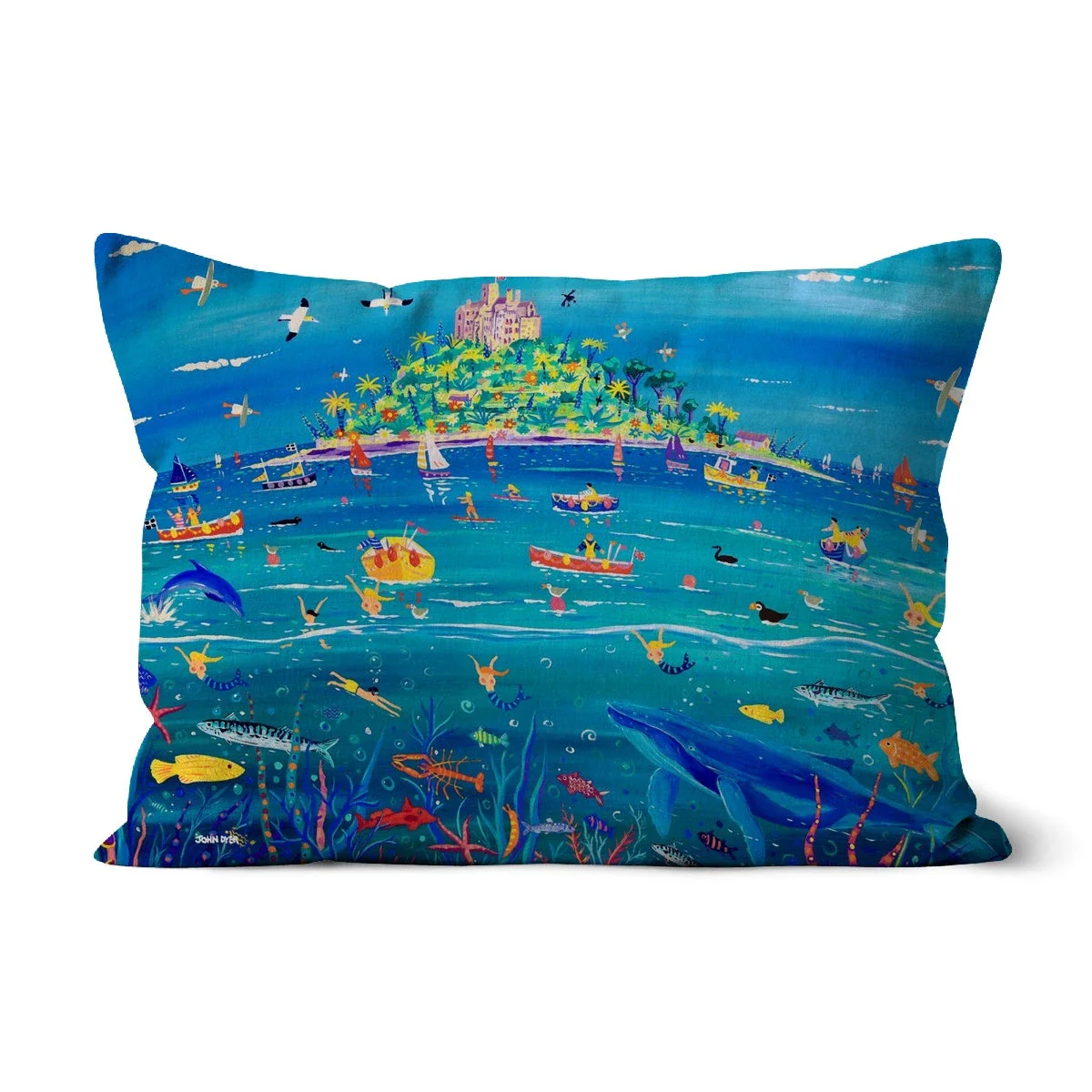 Underwater Wonders St Michael's Mount Whale, Art Cushion by John Dyer - Image 10