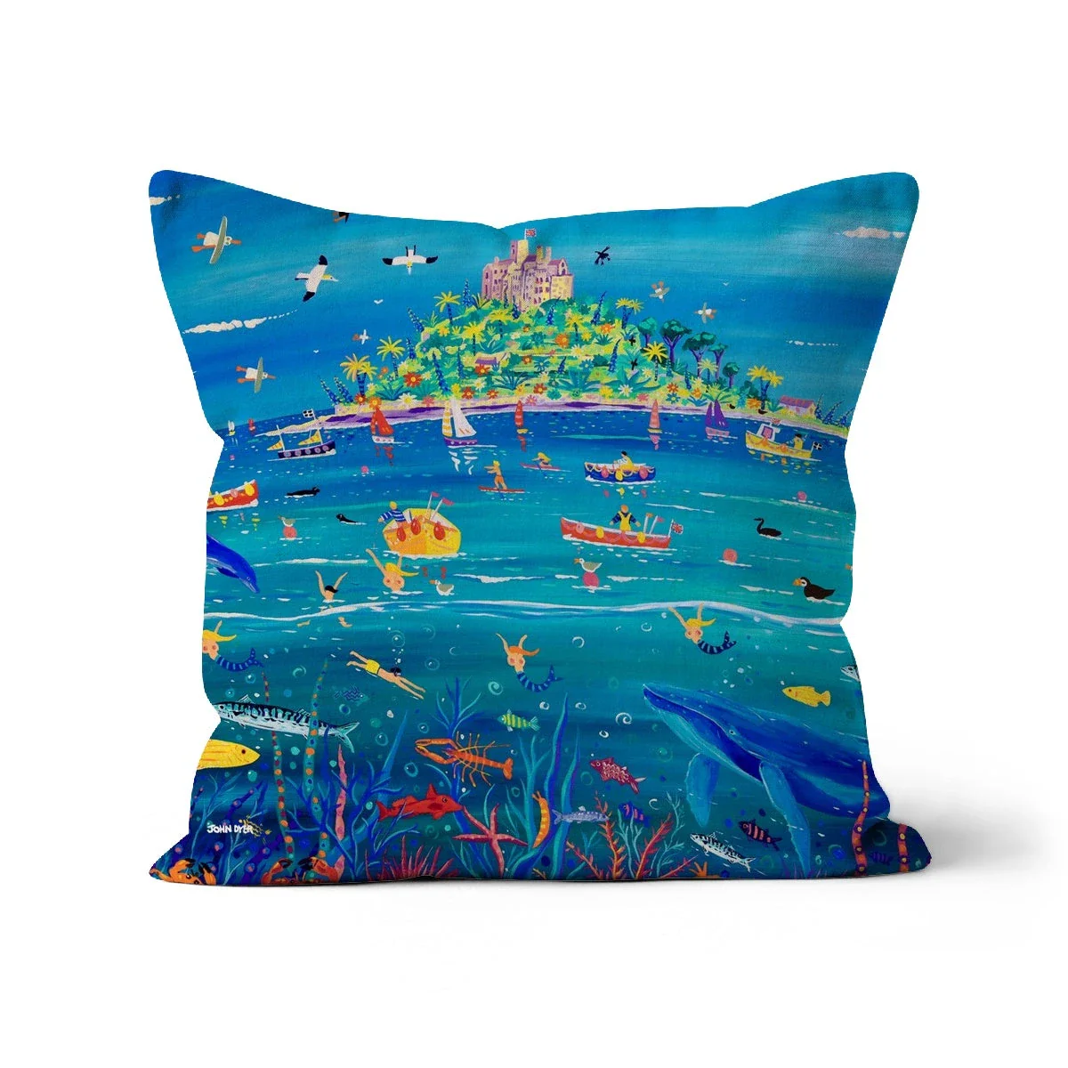 Underwater Wonders St Michael's Mount Whale, Art Cushion by John Dyer - Image 16