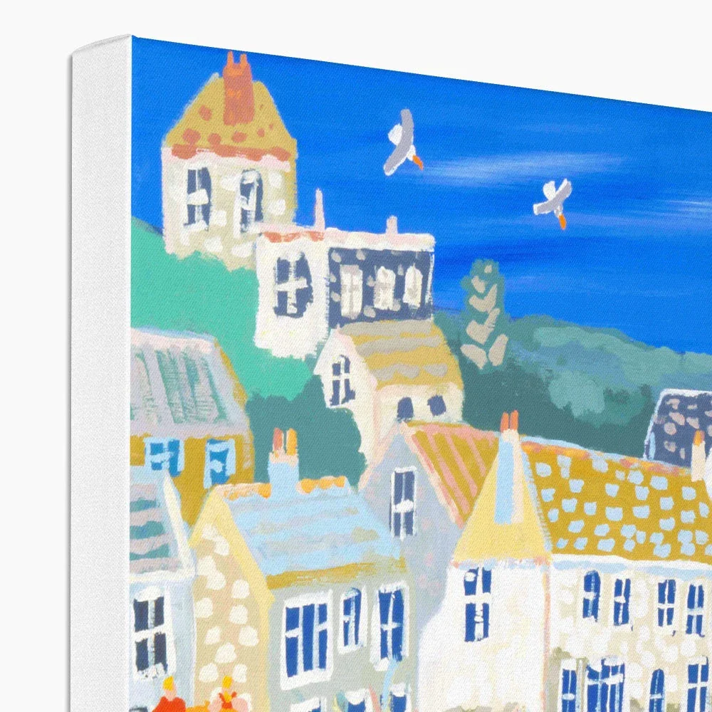 Unloading the Catch, Coverack. Canvas Art Print by John Dyer - Image 2