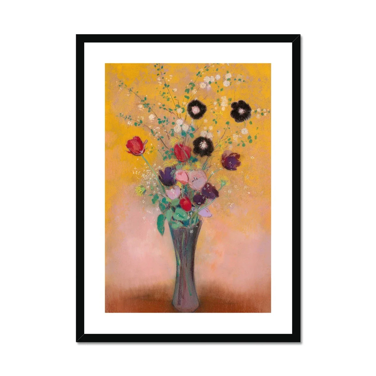 'Vase of Flowers'. Garden Flowers. Still Life by Odilon Redon. Framed Open Edition Fine Art Print. Historic Art - Image 2